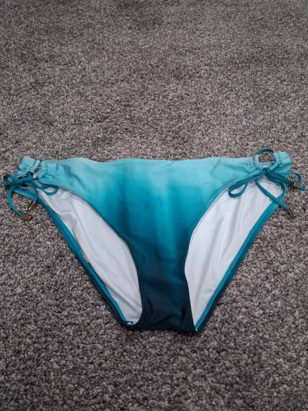 La Blanca Side-Tie Hipster Bikini Bottoms – Blue & Teal Ombré – Size 16 (NWOT)